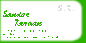 sandor karman business card